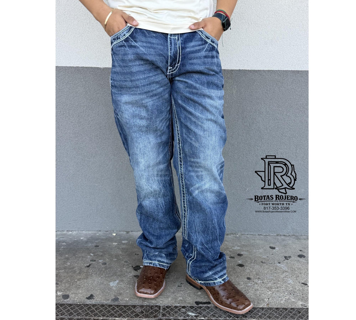 04 | BOOTCUT Iron Spur Men’s Western Jeans – Medium Blue Wash | 100% Cotton Denim