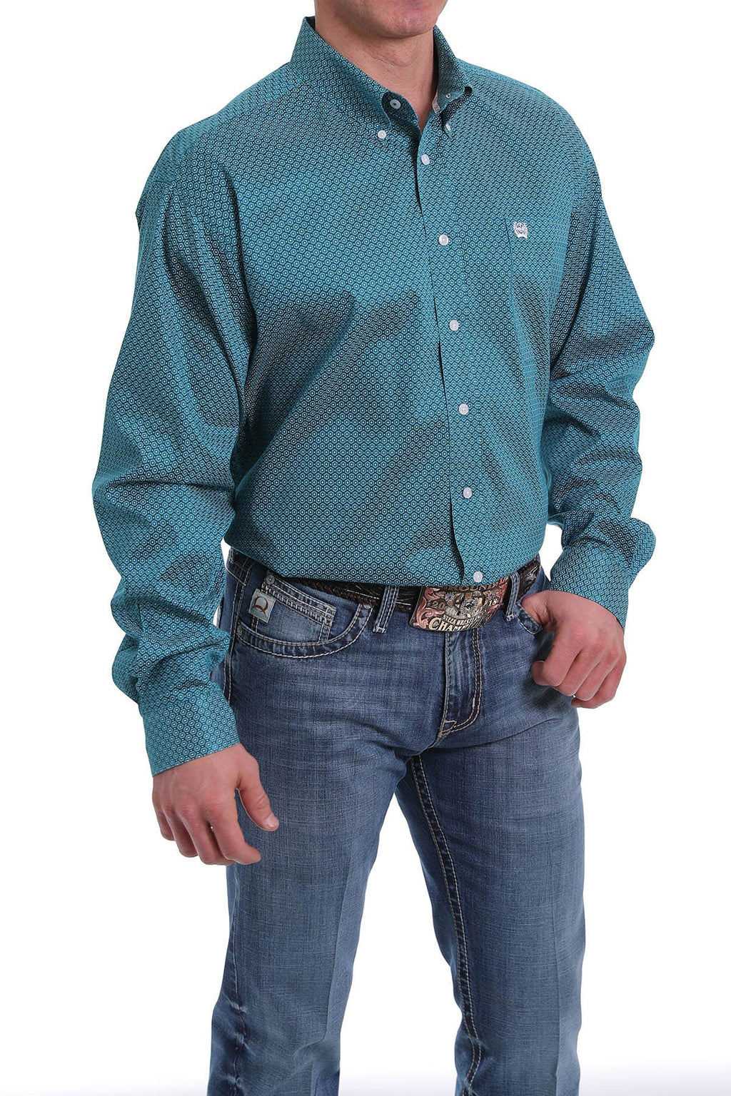 CINCH LONG SLEEVE SHIRT : TEAL MTW1104980