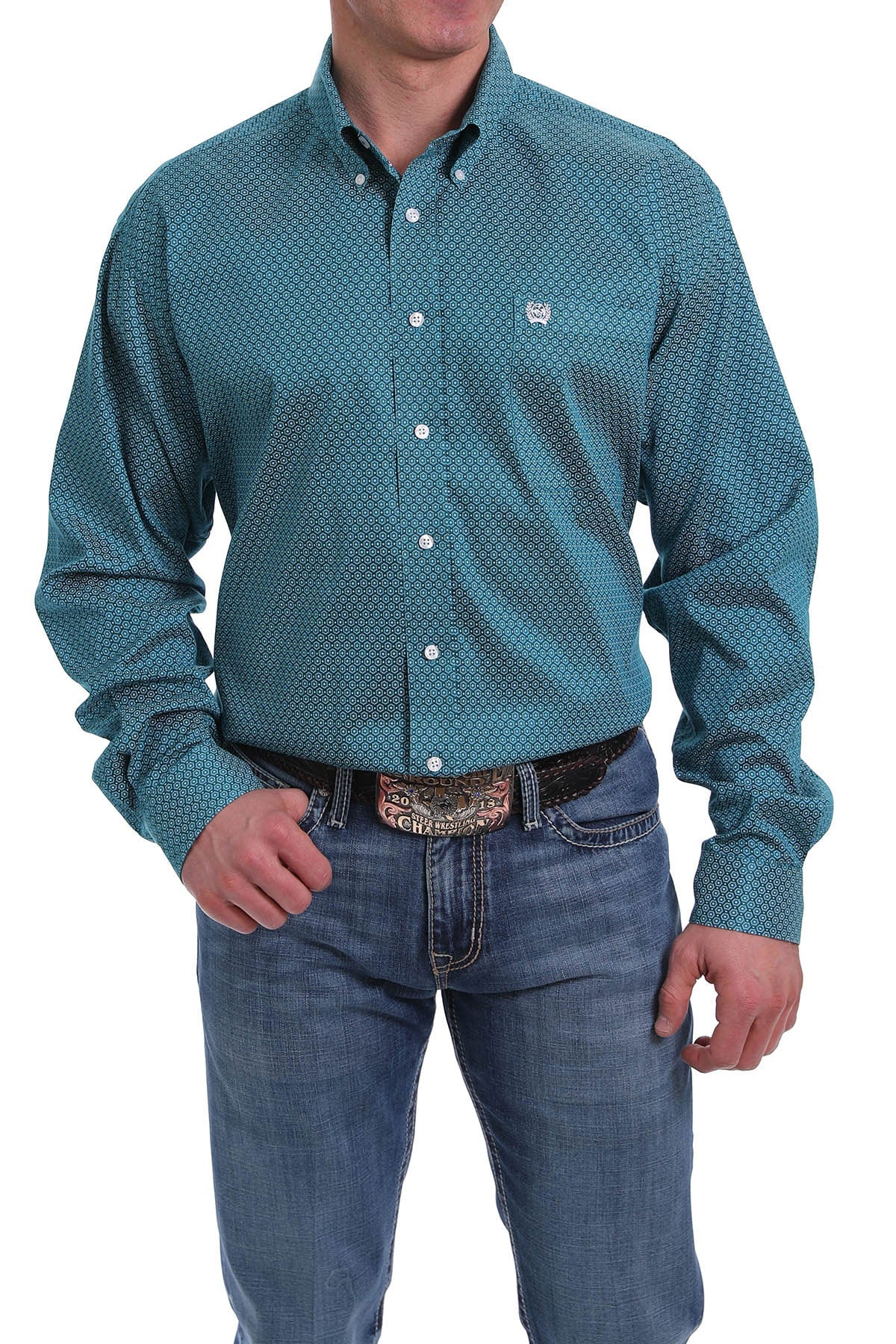 CINCH LONG SLEEVE SHIRT : TEAL MTW1104980