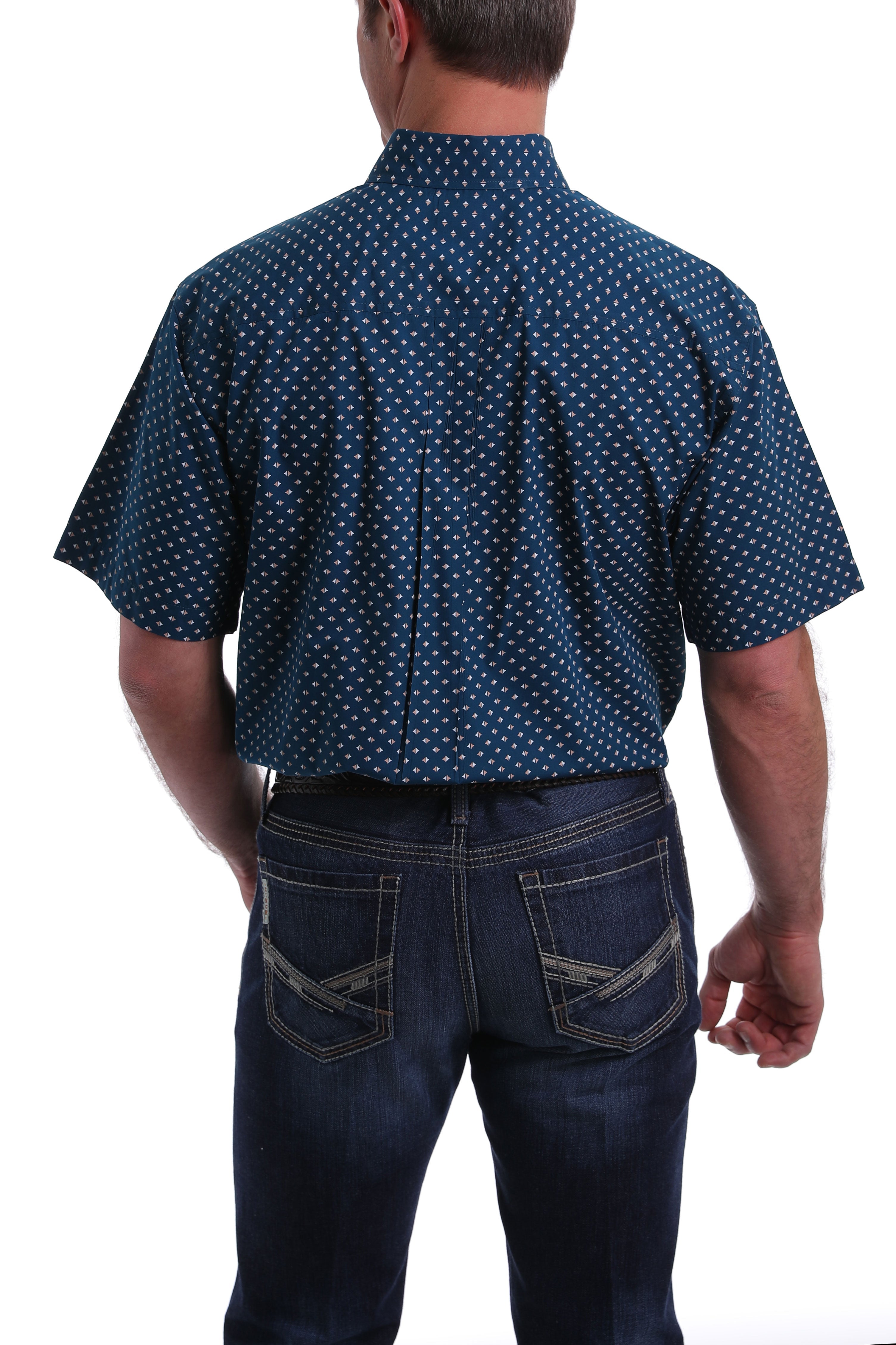 CINCH MENS SHORT SLEEVE PRINT  - BLUE MTW1111329