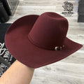 4X BURGUNDY IRON SPUR WOOL FELT HAT