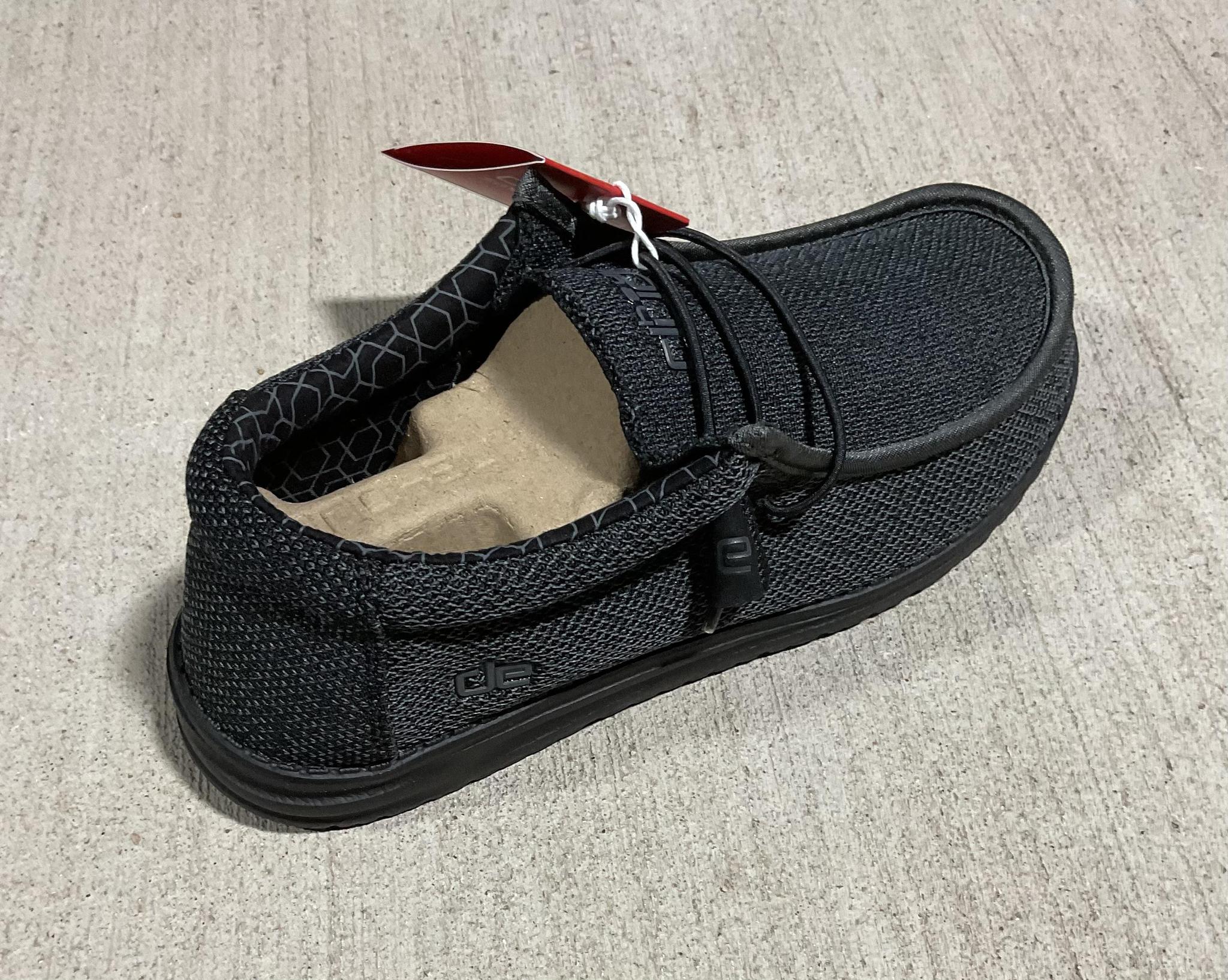 Mens hey dude Wally Sox micro total black | 150204942