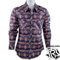 NAVY VINTAGE AZTEC SHIRT | MEN LONG SLEEVE WESTERN SHIRT