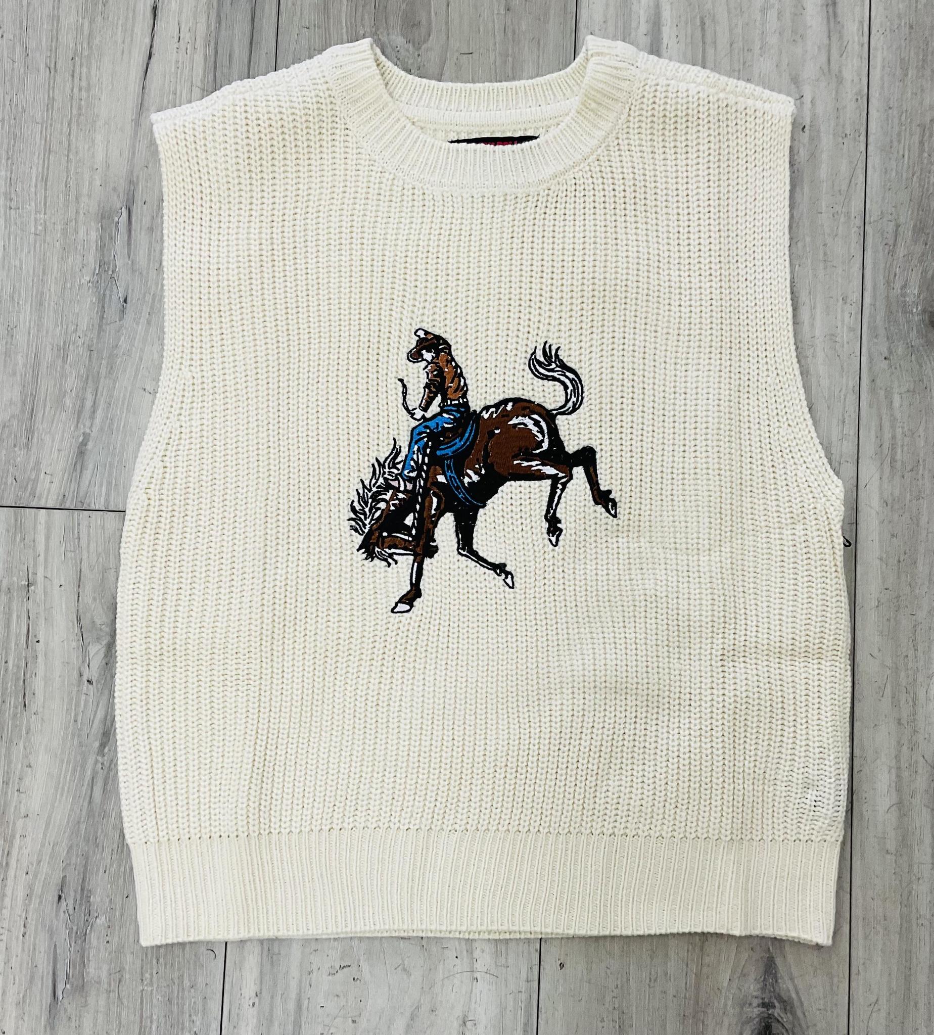ROCK & ROLL EMBROIDERED NATURAL TURTLENECK TOP | BW38T09351