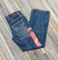 MEN’S ROCK & ROLL LADDER EMB RELAXED FIT MEDIUM WASH JEANS |BM0SD06123