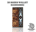 3D MENS RODEO WALLET HAND TOOLED FLORAL EMBROIDERED INLAY BROWN D250010802