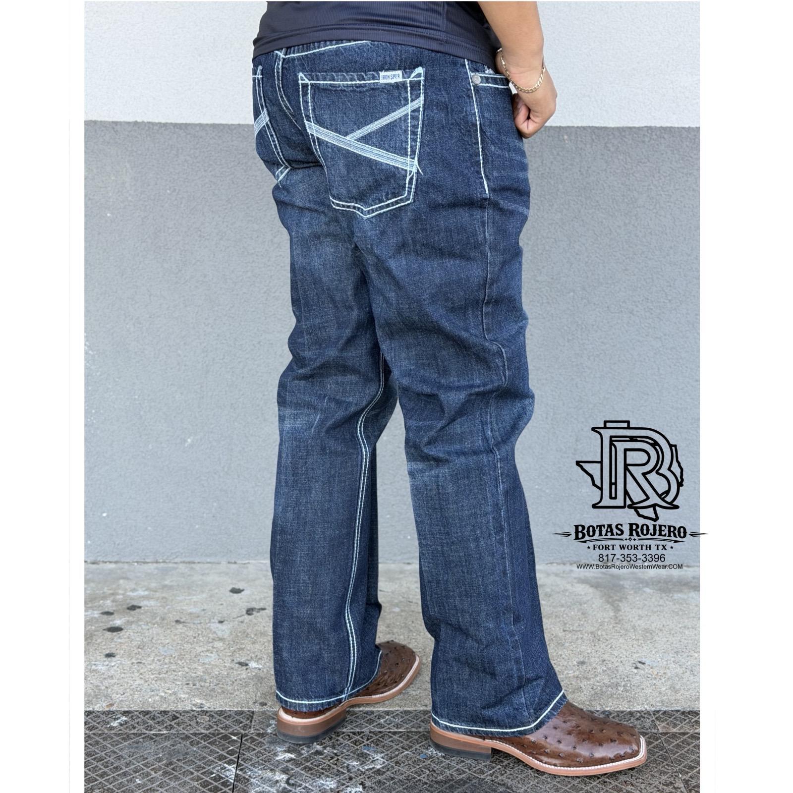 03 | IRON SPUR DARK BLUE BOOTCUT MEN WESTERN JEANS 100% COTTON