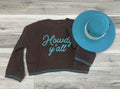 ROCK & ROLL WOMEN’S  BROWN HOWDY Y'ALL GRAPHIC SWEATER |BW32T07770