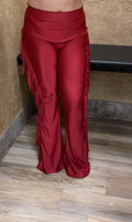 ‘’SAIRA’’ HIGH WAIST RED FRINGE PANTS