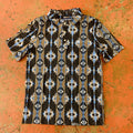 Mens short sleeve Aztec snap knit polo navy |PPMT51R0WE