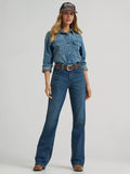 WOMEN'S WRANGLER ICONIC WESTERN SNAP DENIM SHIRT|112373723