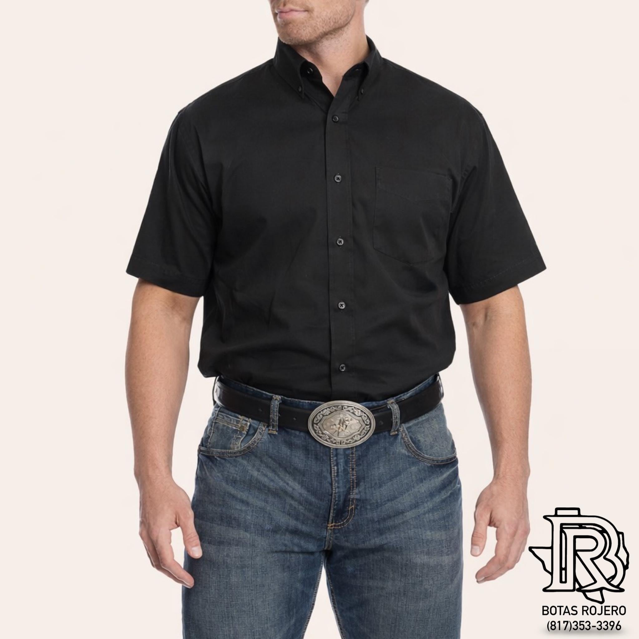 G09S | BLACK | IRON SPUR | LONG SLEEVE | MEN WESTERN SHIRT