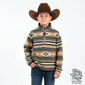 Kids Cozy Berber Stripe Pullover | Tan | Rock & Roll | BK91C05551