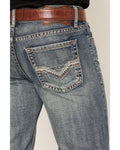 ROCK & ROLL  MEN'S DOUBLE BARREL MEDIUM WASH RELAXED BOOTCUT  JEANS | BM0SD09800