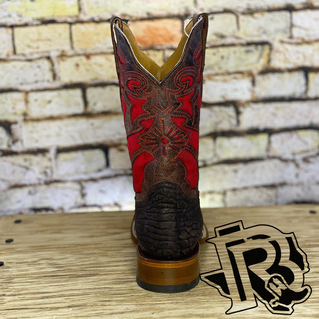 BR BOOTS BULL SHOULDER CHOCOLATE HANDMADE SQUARE TOE BOOTS