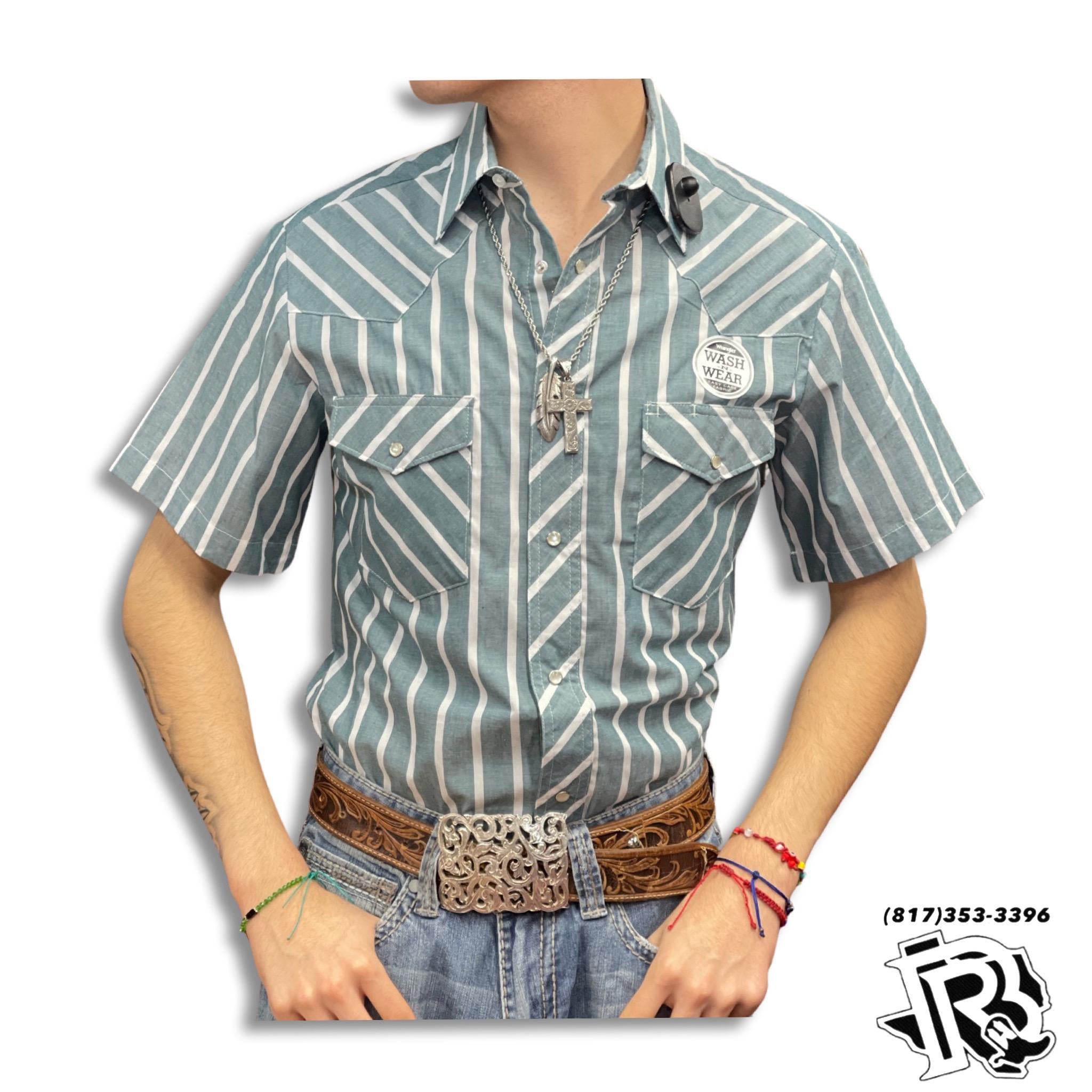 “ Shane  “ | MEN WRANGLER WESTERN SHIRT BLUE VINTAGE STRIPES 1075201AA