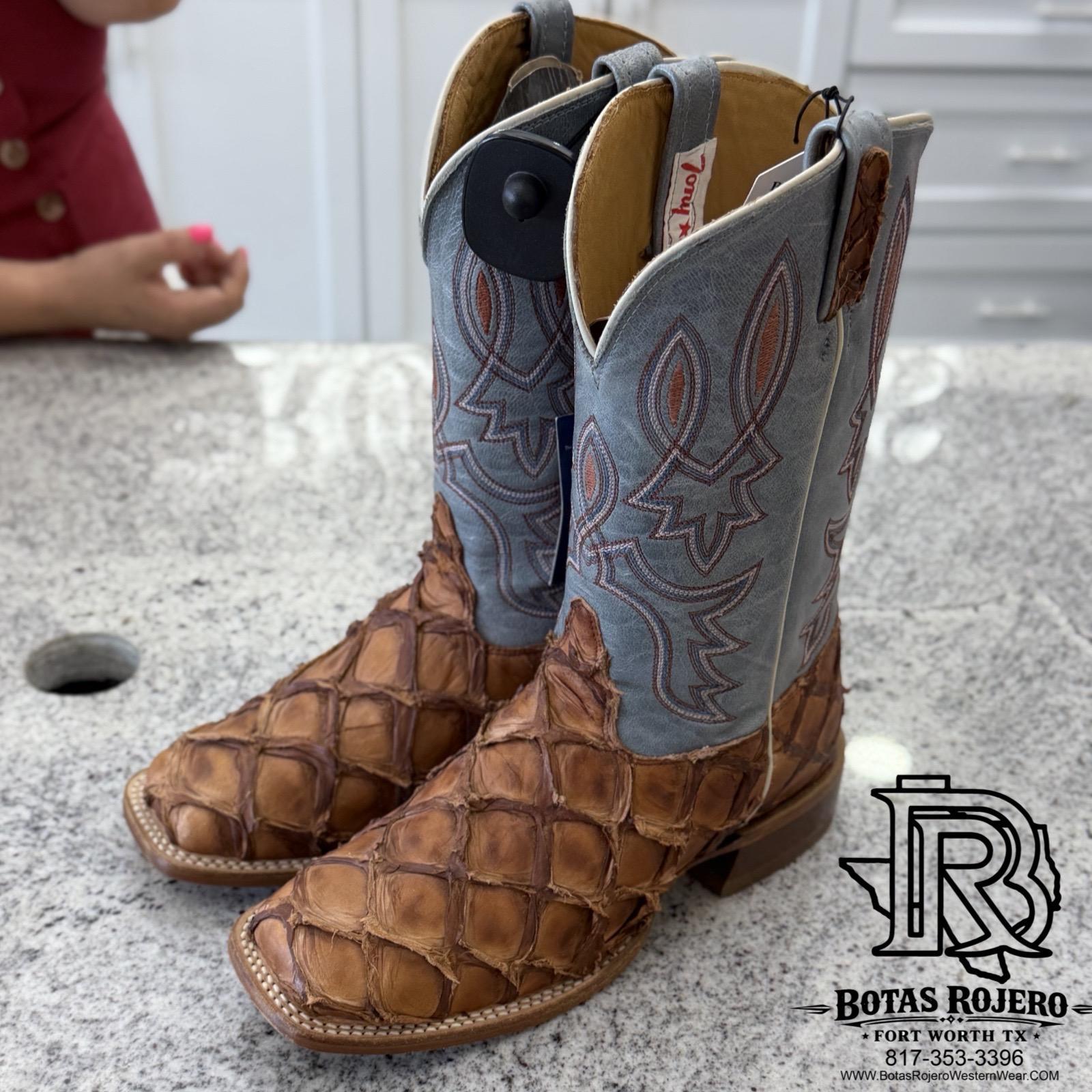 SA6053 WOMEN'S TONY LAMA MARLINA PIRARUCU 11" SQUARE TOE WESTERN BOOT