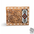 “ ARTHUR  “ |IRON SPUR WESTERN CO. MEN BI FOLD WESTERN TOOLED LEATHER WALLET BEADED