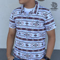 CUEROLINE MEN’S RED/WHITE AZTEC POLO | SKCL2026P37