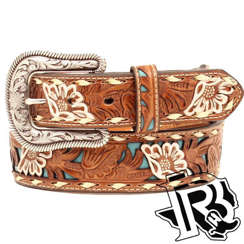 NOCONA LADIES PIERCED FLORAL BELT N3412308