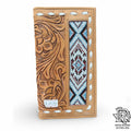 “ CESAR  “ | MEN BI FOLD WESTERN TOOLED LEATHER WALLET BEADED
