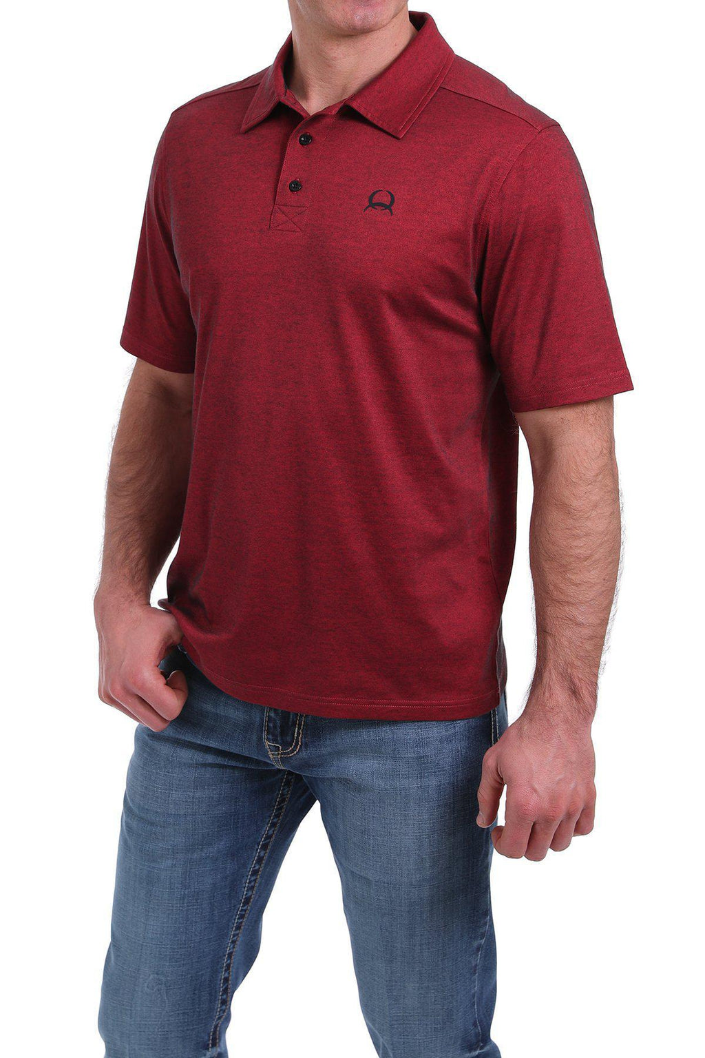MEN'S CINCH ARENAFLEX POLO - HEATHER RED MTK1865002