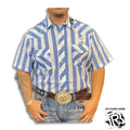 “ Emanuel “ | MEN WRANGLER WESTERN SHIRT BLUE VINTAGE STRIPES 1076201AA