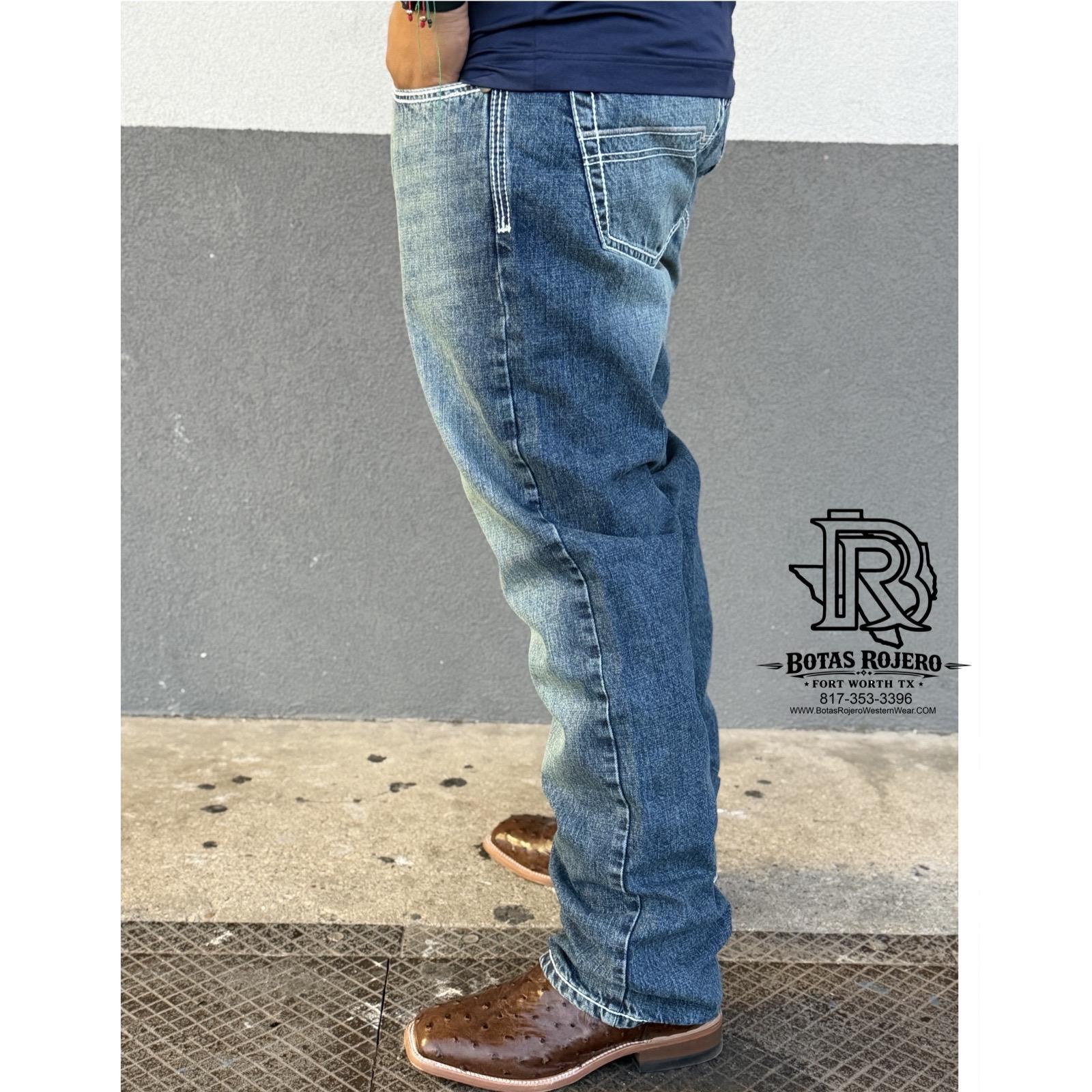 01 | STRAIGHT | MED BLUE | IRON SPUR | MEN WESTERN JEANS