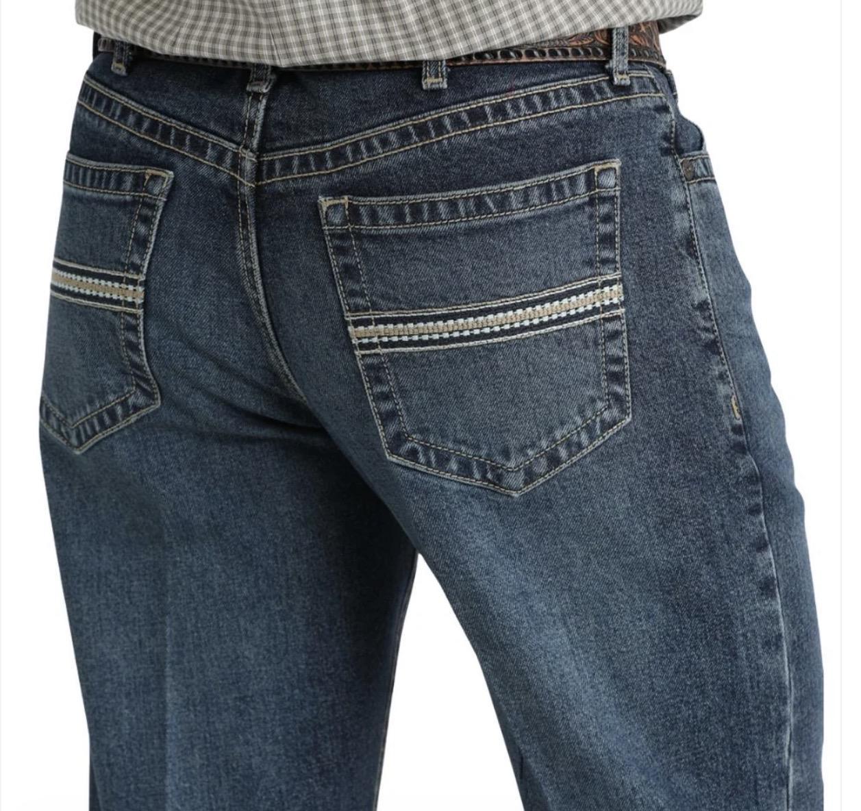 Cinch Men's White Label Relaxed Dark Stonewash Straight Jean | MB92834066