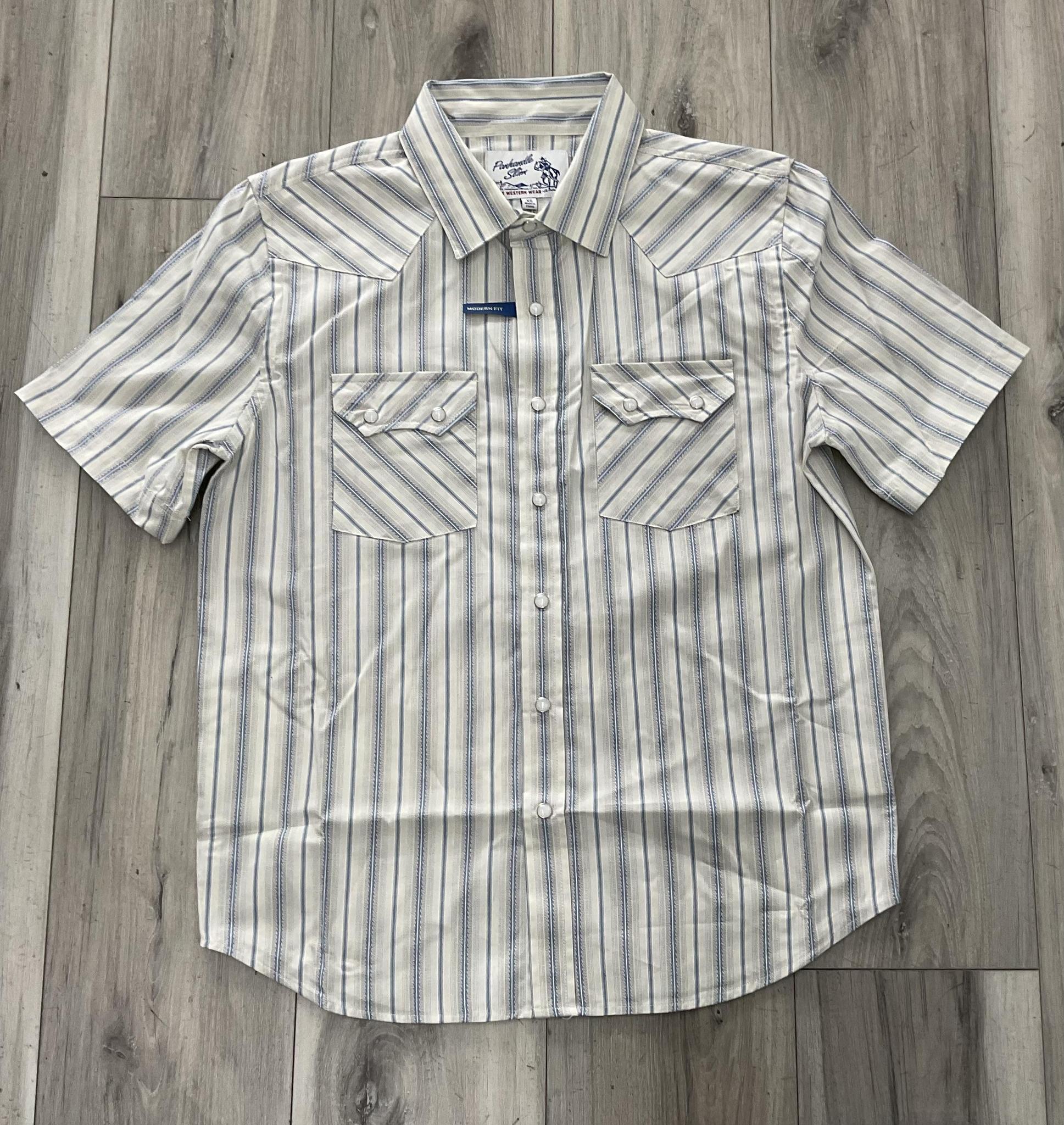 Panhandle Men’s Ecru Snap MV Fit Short Sleeve Shirt |PMN9S08897