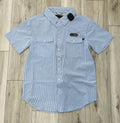 ROCK & ROLL MEN’S TEK CORE PRINT PODER BLUE STRIP SHIRT |BMN3S08379