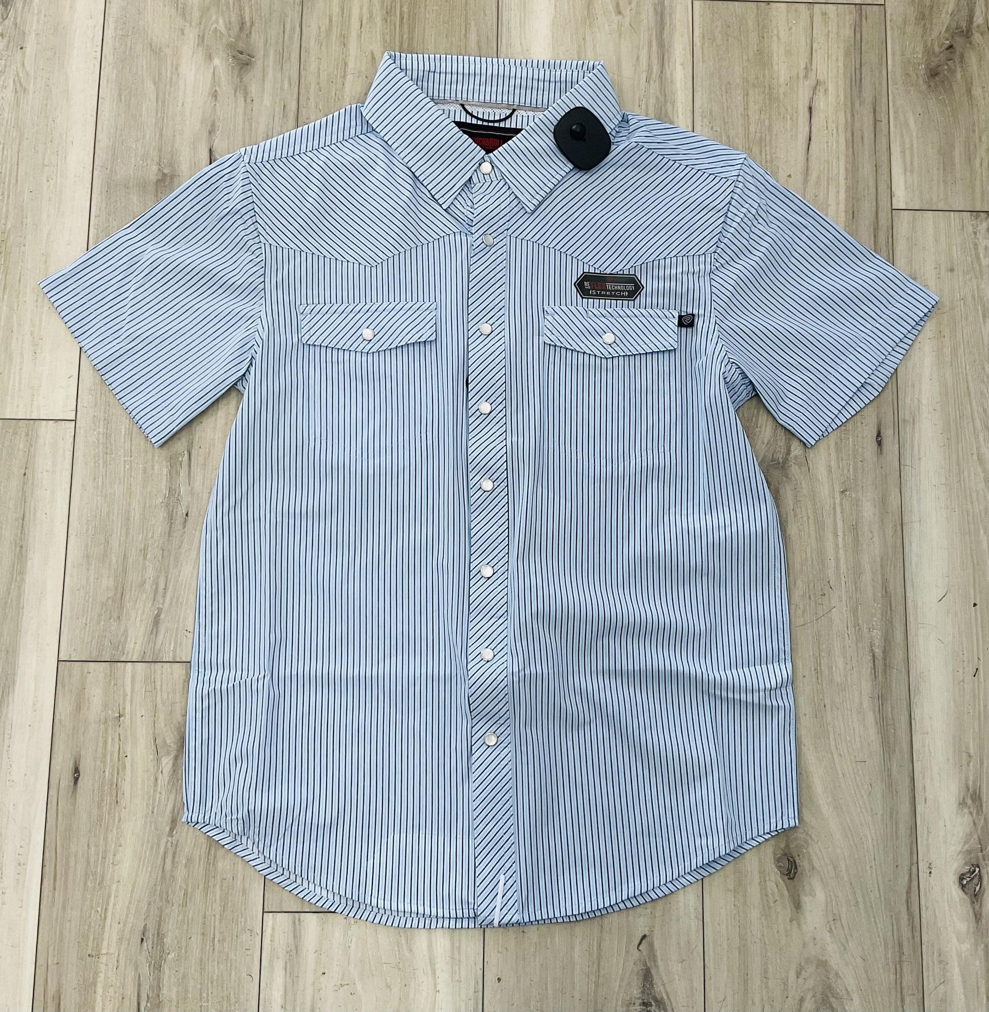 ROCK & ROLL MEN’S TEK CORE PRINT PODER BLUE STRIP SHIRT |BMN3S08379