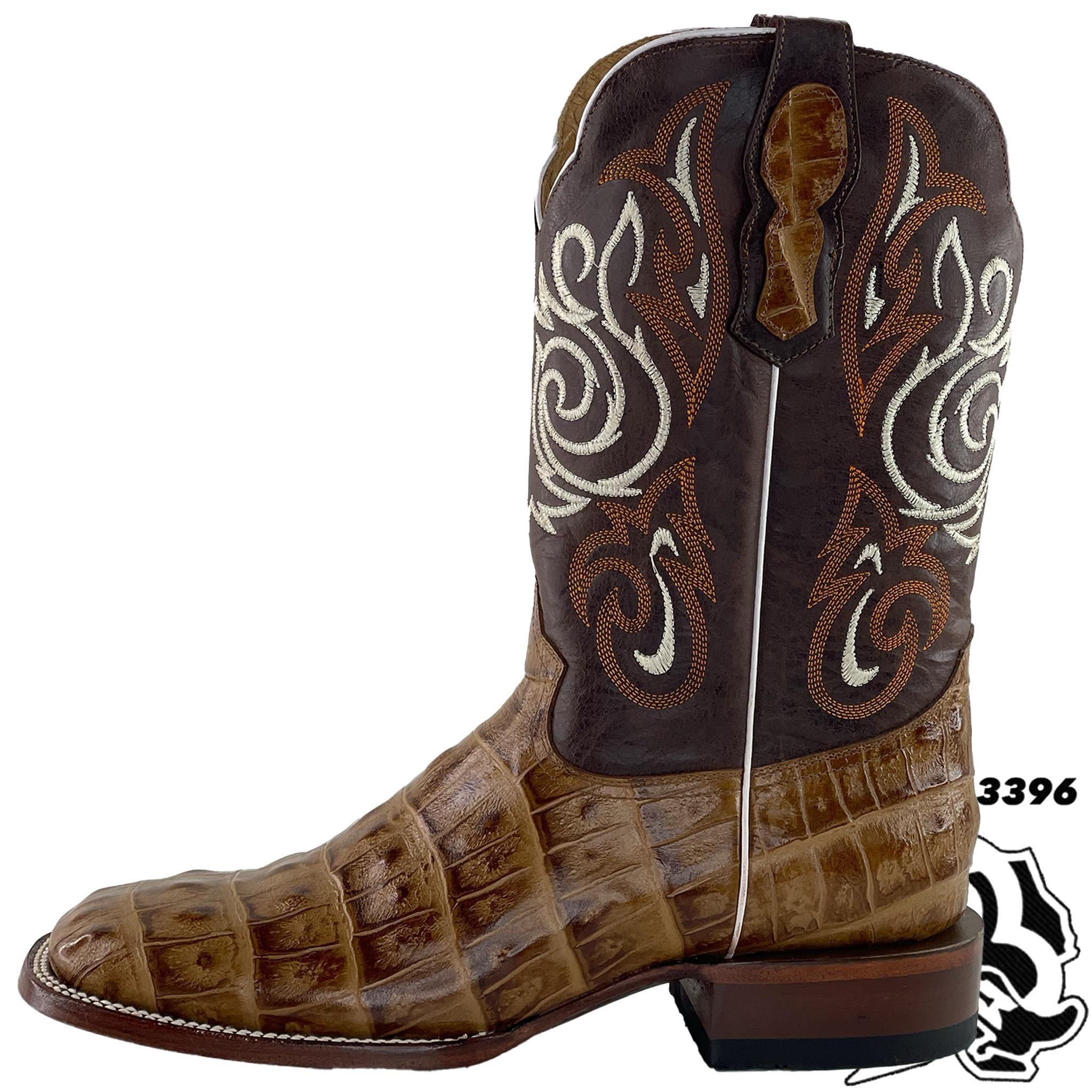 CAIMAN TAIL BELLY PRINT |  RUSTIC HONEY MEN SQUARE TOE BOOT MOH190