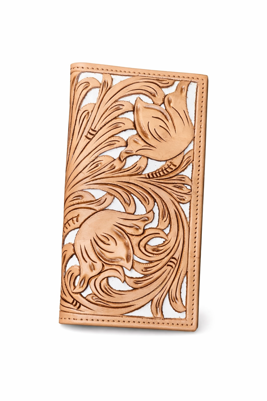 “ JADAN “ | MEN BI FOLD WESTERN TOOLED LEATHER WALLET BEADED