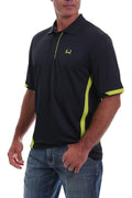 MEN'S CINCH ARENAFLEX POLO - NAVY AND LIME COLOR BLOCKED MTK1864002