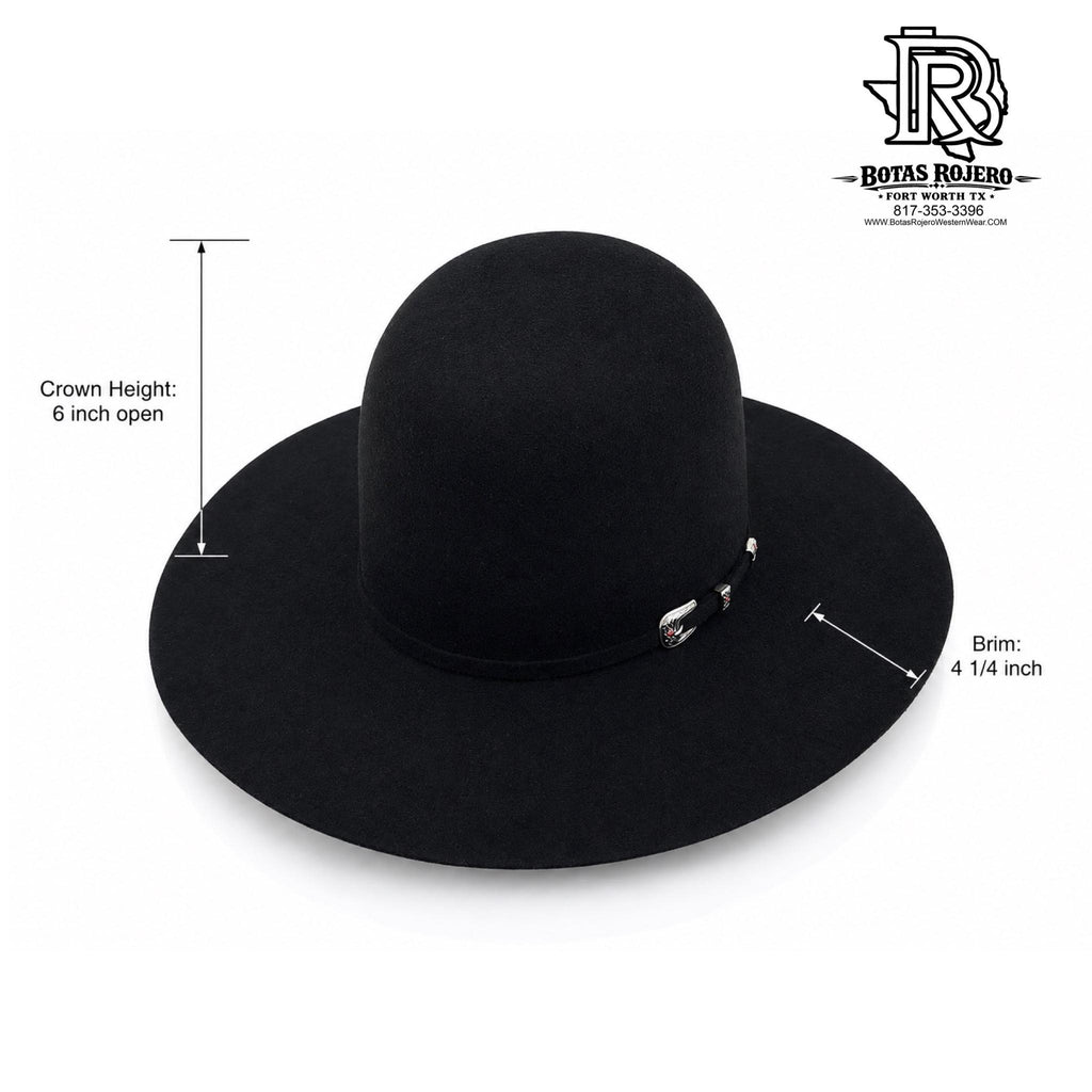 8X Wool Black | Iron Spur Western Hat Black 6 inch Crown 4 1/4 inch