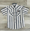 ROCK & ROLL BOY’S NATURAL STRIPE PRINTED SHORT SLEEVE SNAP SHIRT | BBN3S09650