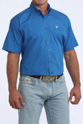 CINCH MEN'S GEOMETRIC PRINT SHORT SLEEVE SHIRT ROYAL |MTW1111532