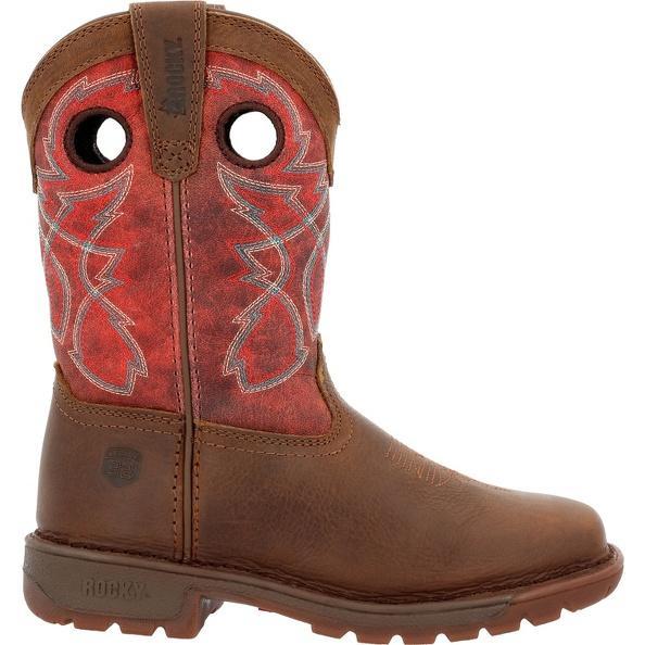 ROCK BRANDS BOOTS WORK BOOTS RED TOP BROWN YOUTH Rkw0377Y