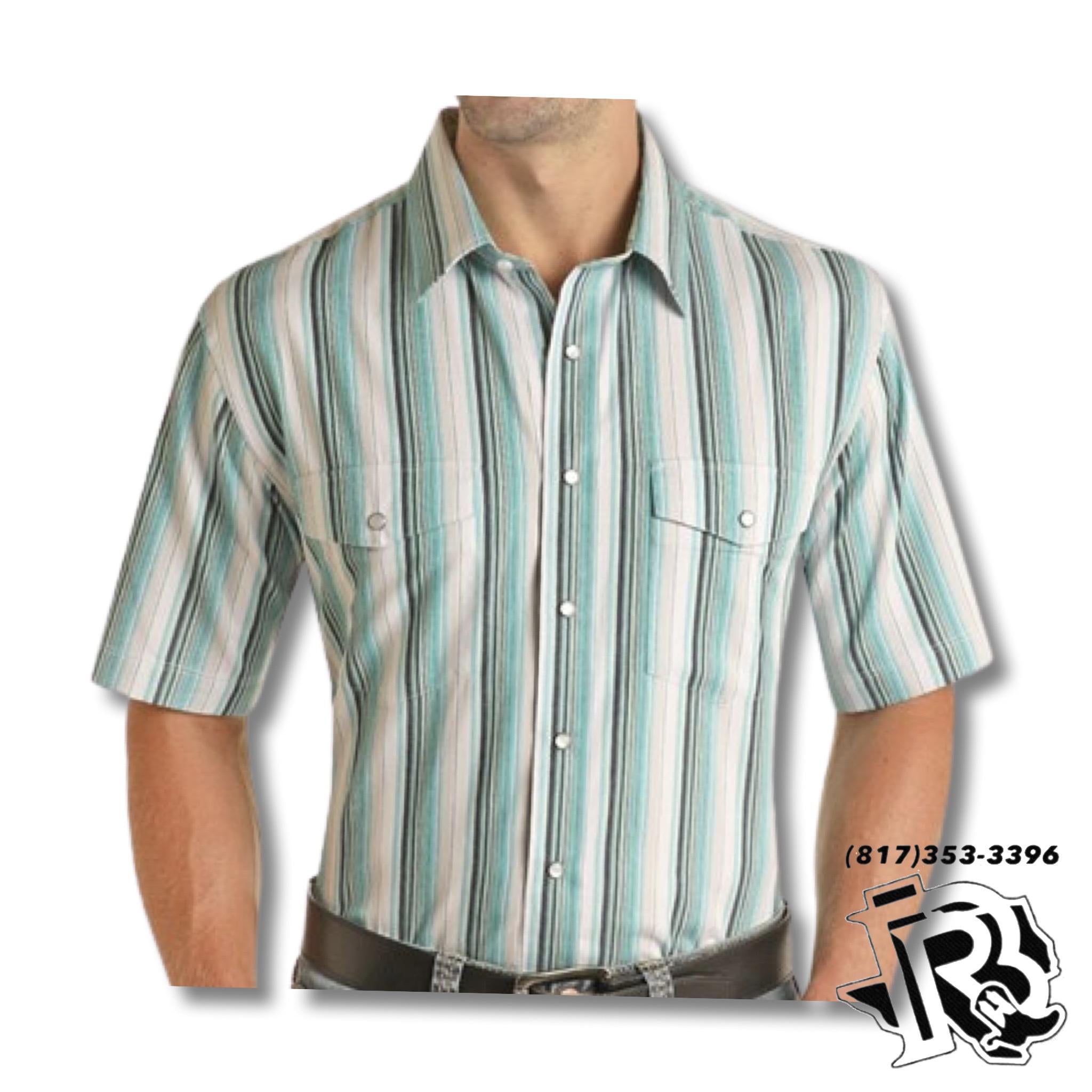 “ Atwood “ | MEN SHORT SLEEVE SHIRT SNAP BUTTONS WESTERN STRIPES