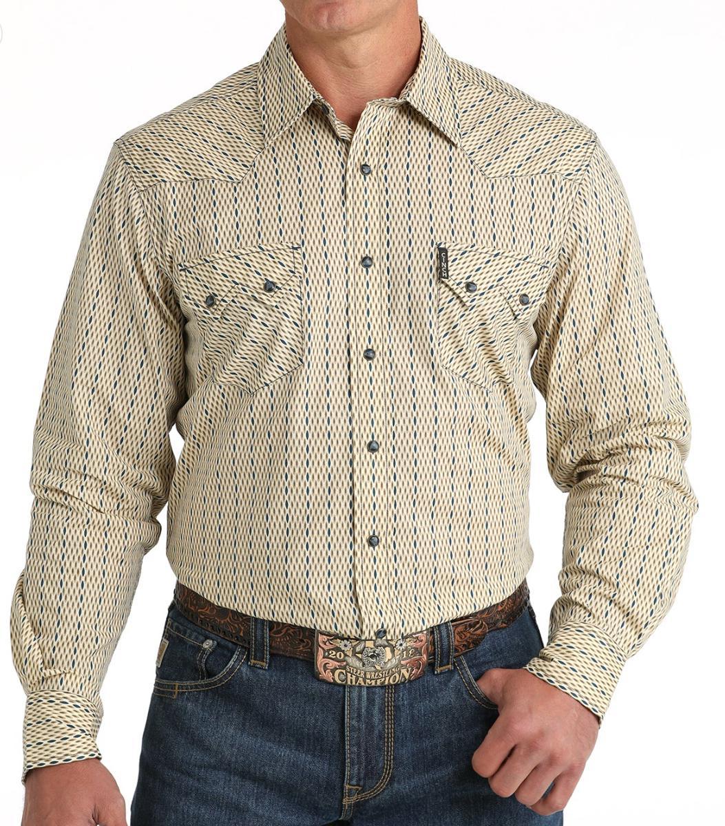 Cinch  Men's Modern Fit Cream  Western Shirt | MTW1301077