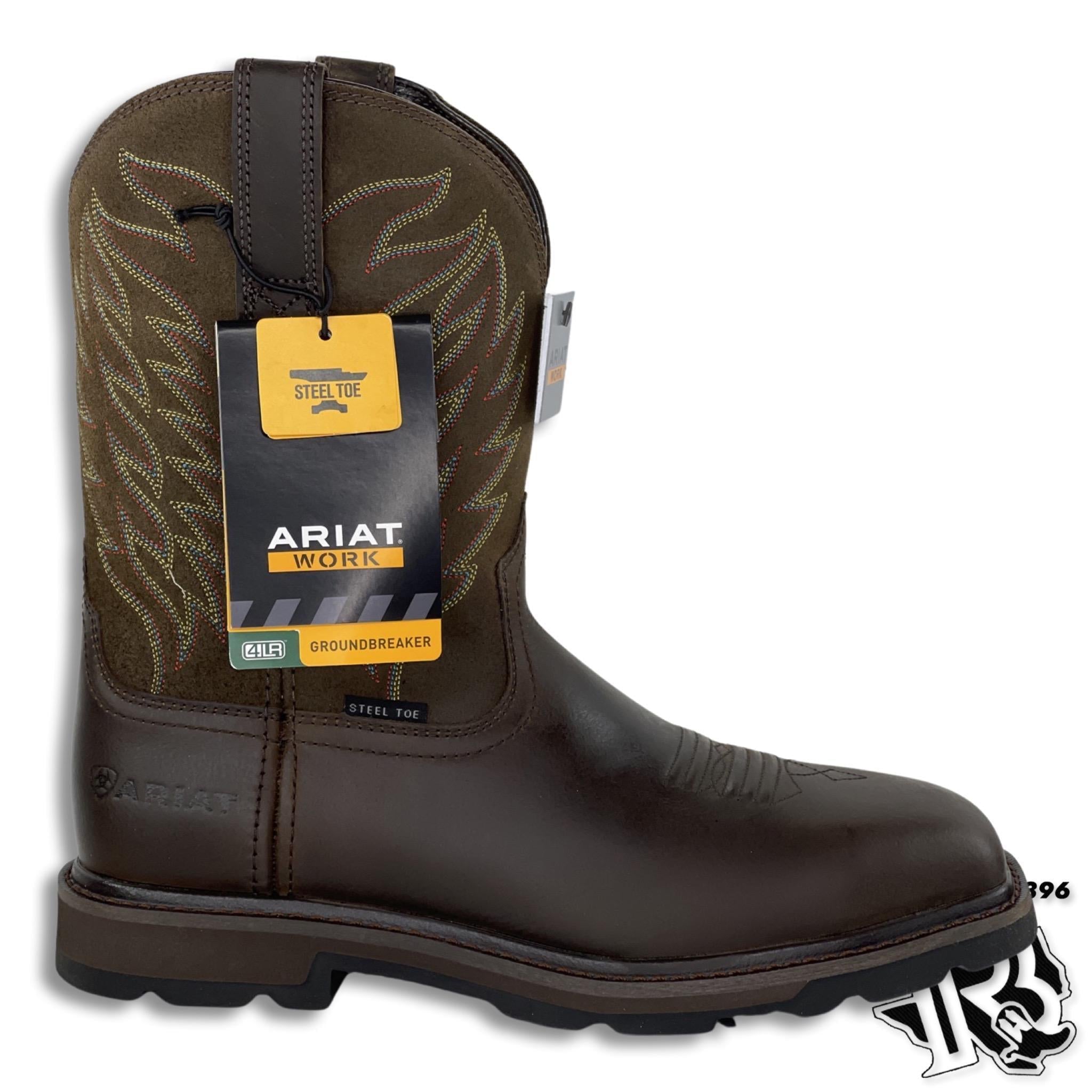 ARIAT STEEL TOE | GROUNDBREAKER MEN WESTERN WORK BOOTS 10021108