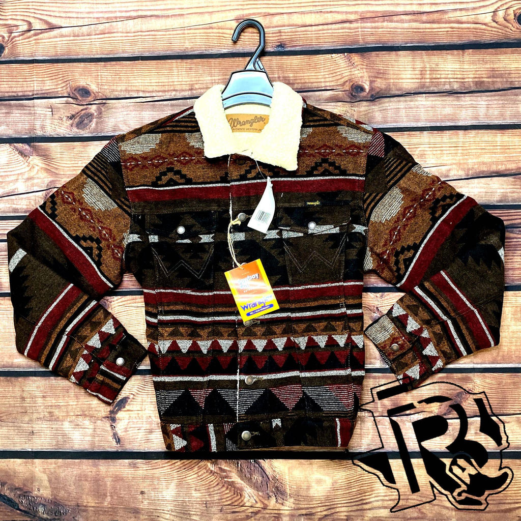 MEN'S WRANGLER® SHERPA LINED JACQUARD PRINT JACKET