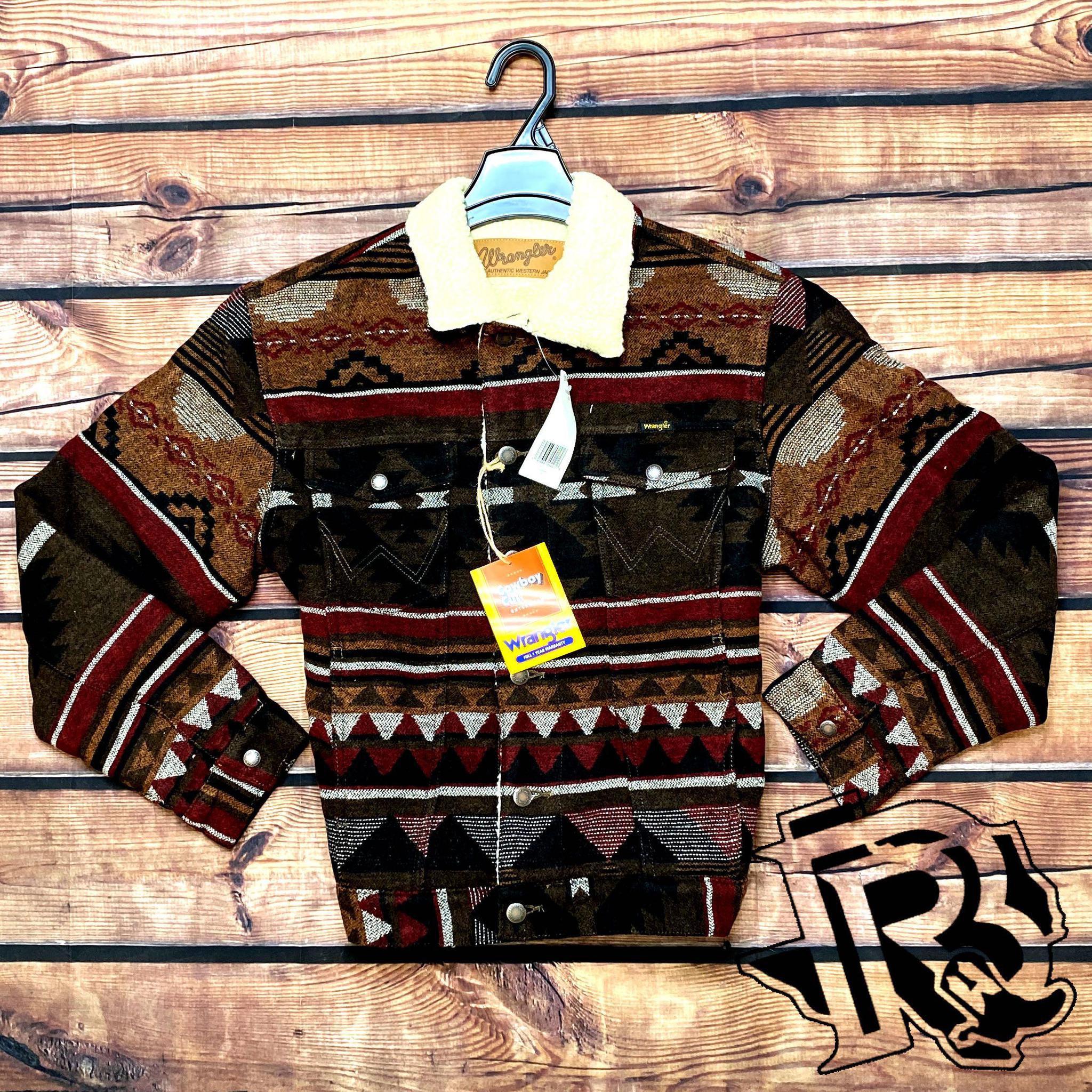 MEN'S WRANGLER® SHERPA LINED JACQUARD PRINT JACKET