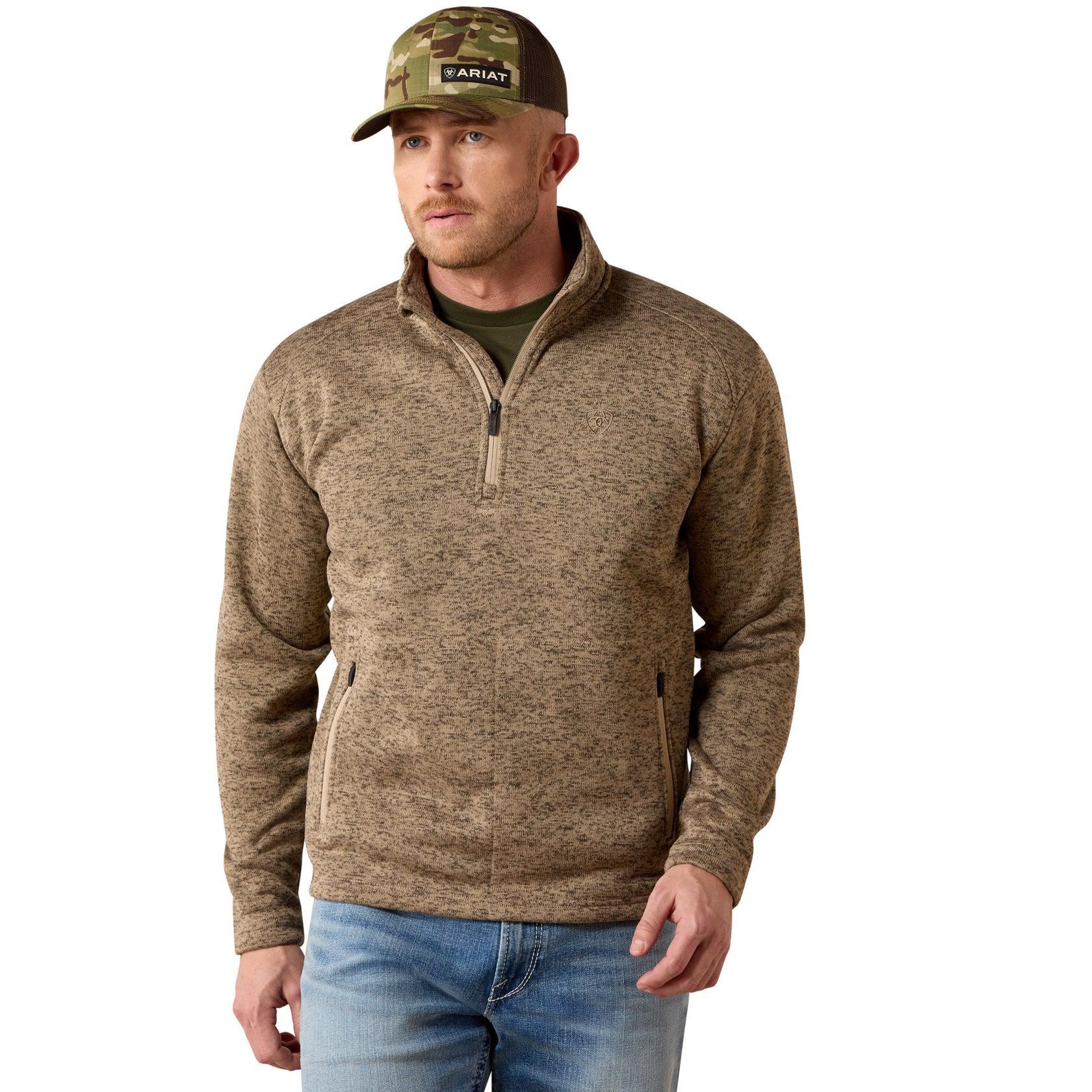 Ariat Men's Caldwell Savannah Tan 1/4 Zip Sweater| 10079435