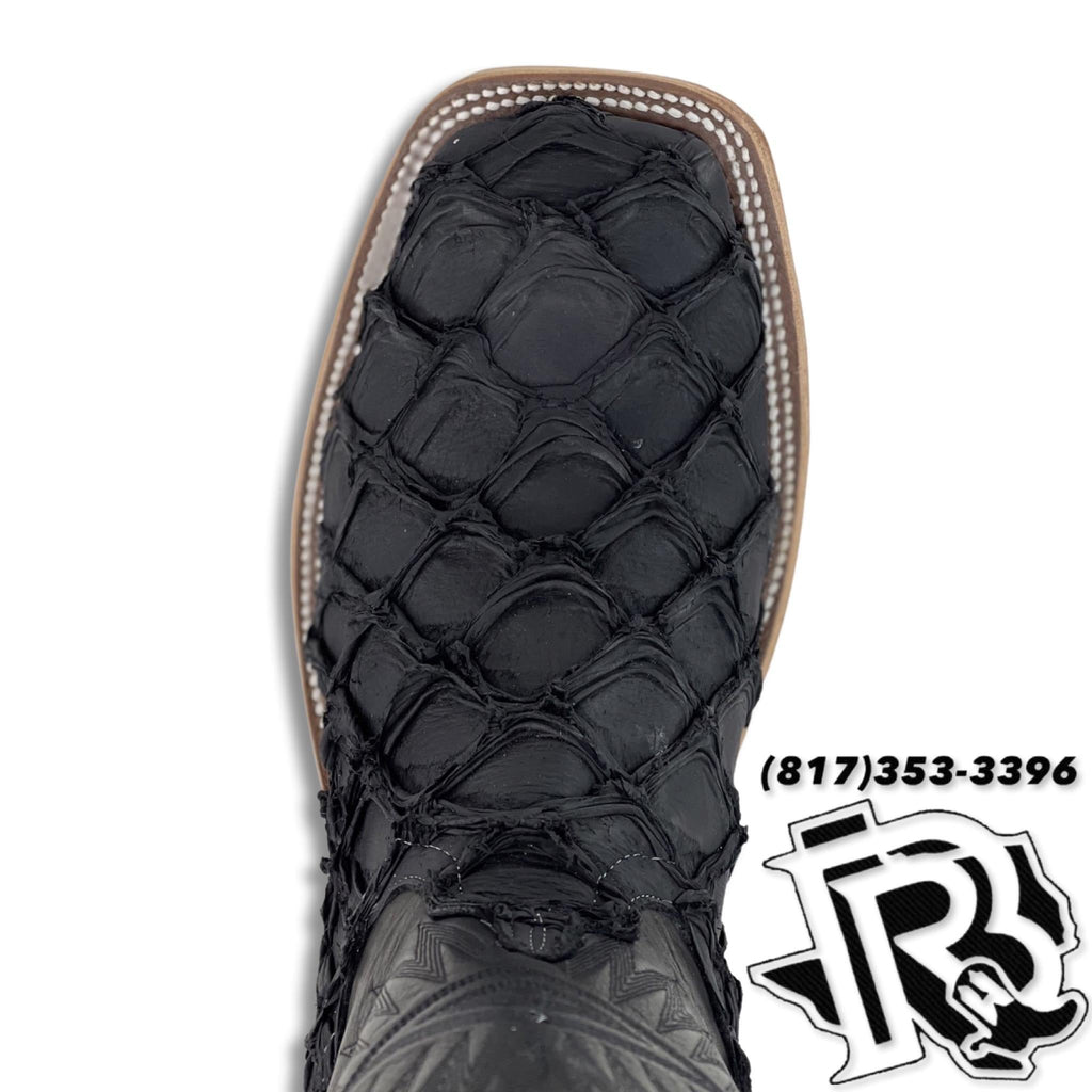 FIS-H BOOTS | ANDERSON BEAN SQUARE TOE MEN WESTERN BOOTS MATTE BLACK STYLE :