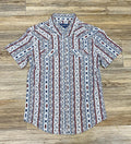 ‘’ALEXANDER’’ MEN’S PANHANDLE BLUE SNAP SHORT SLEEVE SHIRT | TMN3S06661