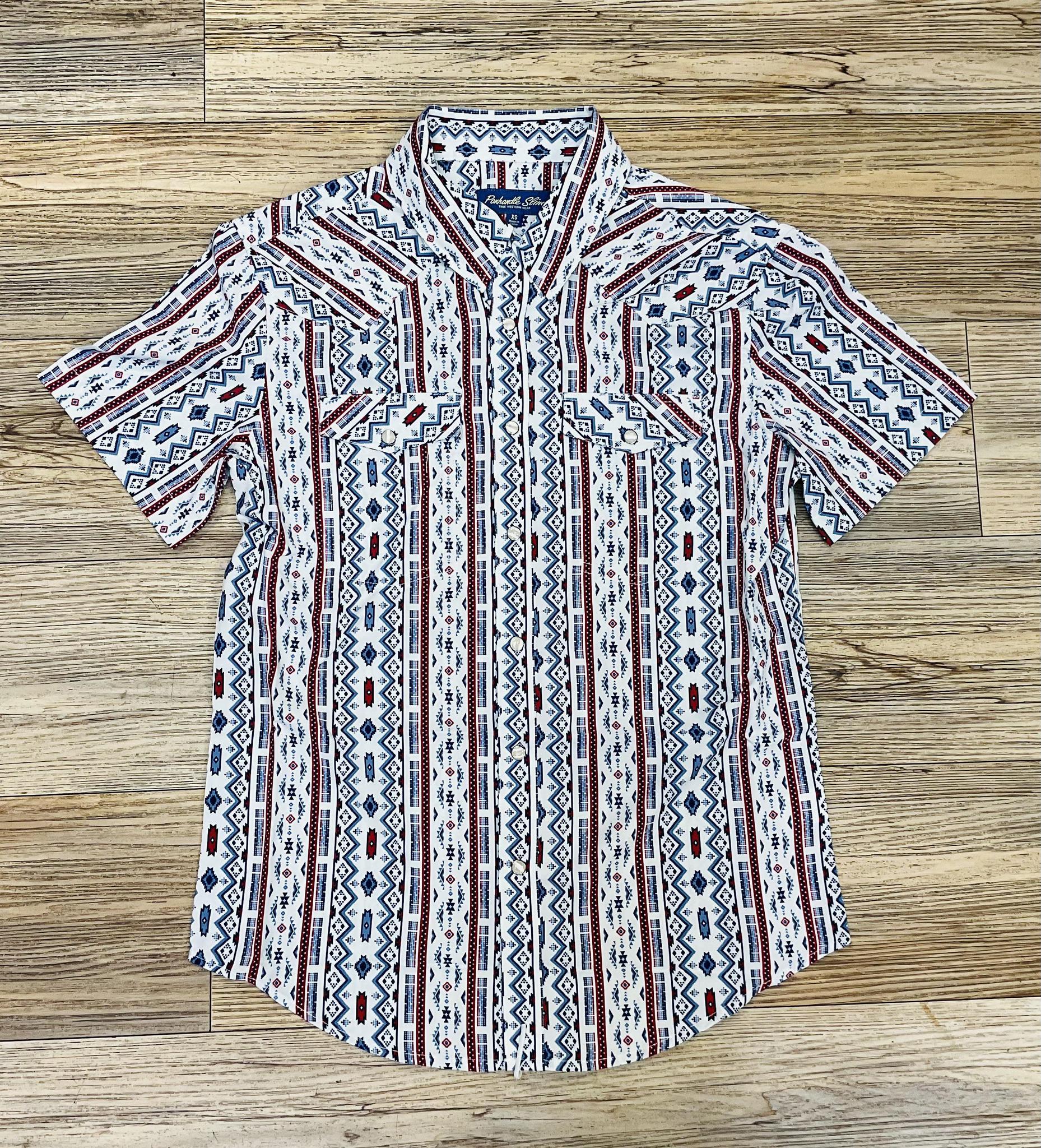 ‘’ALEXANDER’’ MEN’S PANHANDLE BLUE SNAP SHORT SLEEVE SHIRT | TMN3S06661