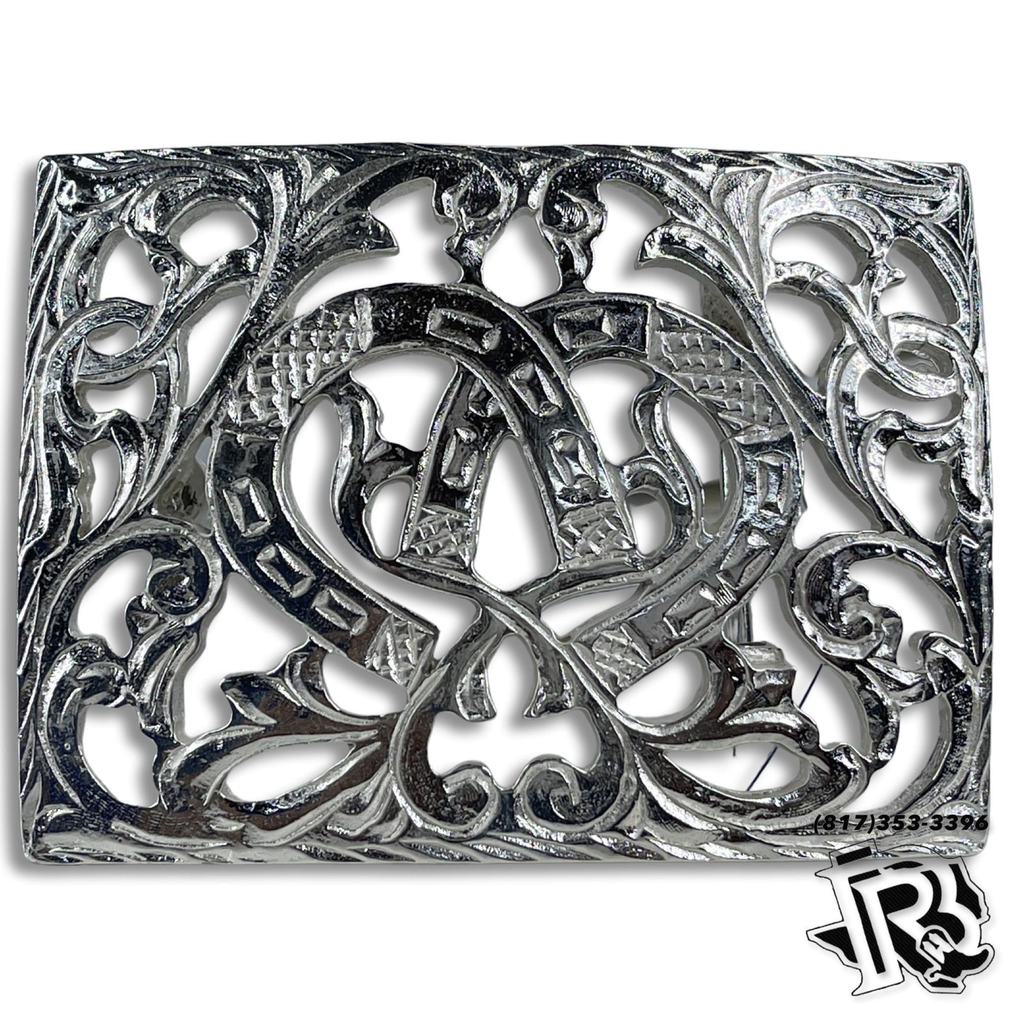 BELT BUCKLE ‘’HORSE SHOE’’ | METAL TOOLED WESTERN COWBOY DESIGN