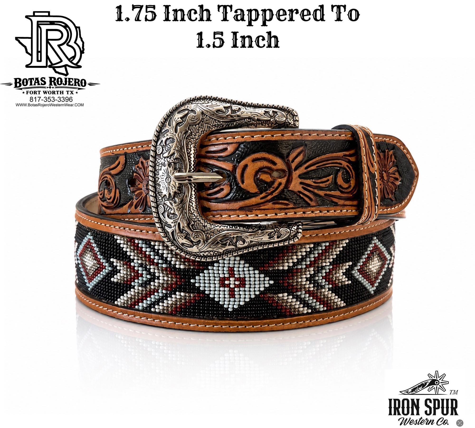 Midnight Sky Diamond  Belt | 1.75 Inch Iron Spur Western Beaded Belt Black Blue Beaded
